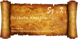 Szikula Kamilla névjegykártya
